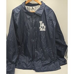 Augusta Jacket Rams Football LA‎ Rams Blue Wind Proof Button Front Lined 3X